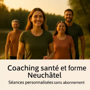 Groupe diversifié marchant dans la nature, illustrant l'énergie retrouvée, le bien-être et la transformation proposés par David Juncker à Neuchâtel.
