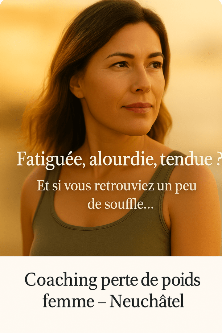 Coaching perte de poids Neuchâtel – Femme face à son corps Femme de 40 ans face à son reflet, en quête de légèreté et de clarté corporelle.