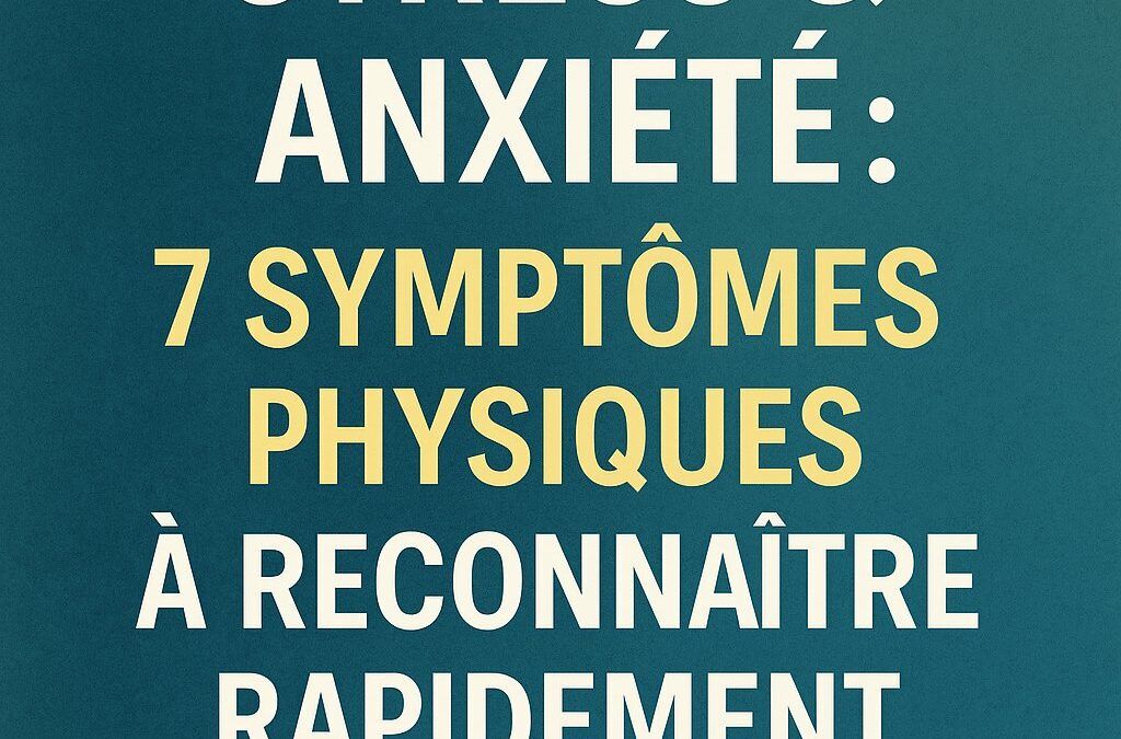 nfographie : 7 symptômes physiques courants liés au stress et à l’anxiété, à détecter rapidement pour éviter l’épuisement