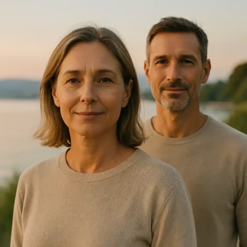 Coaching santé & bien-être à Neuchâtel – David Juncker Couple serein illustrant le coaching santé et bien-être à Neuchâtel