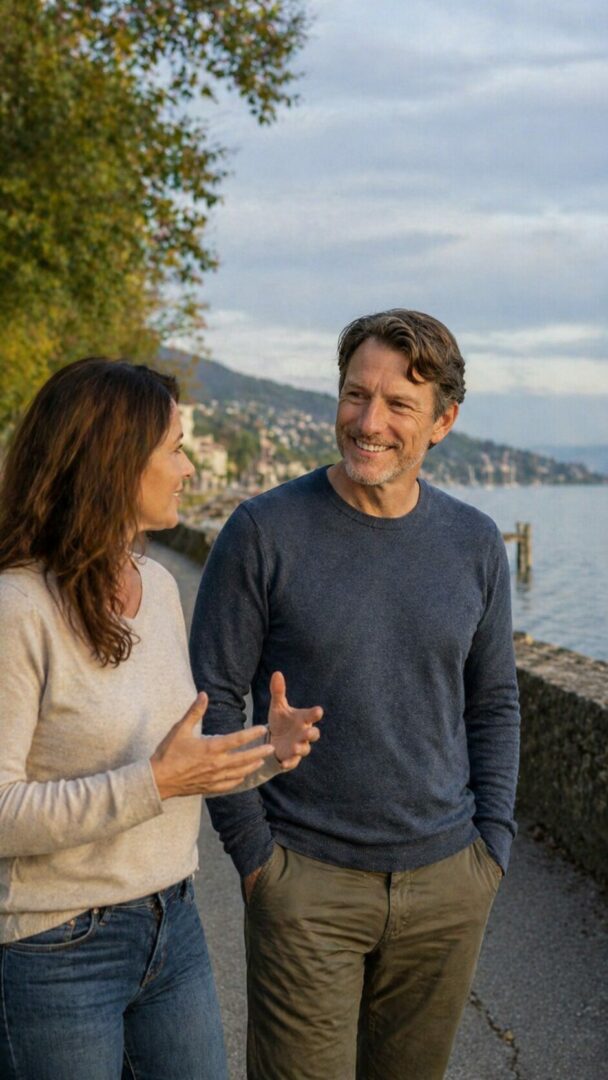 David Juncker échange avec une personne lors d’un accompagnement individuel à Neuchâtel.